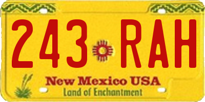 NM license plate 243RAH