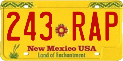 NM license plate 243RAP