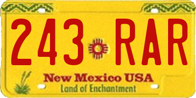 NM license plate 243RAR