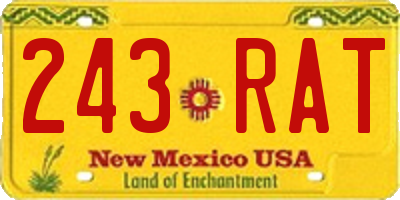NM license plate 243RAT