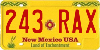 NM license plate 243RAX