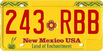NM license plate 243RBB
