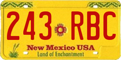 NM license plate 243RBC