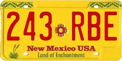 NM license plate 243RBE
