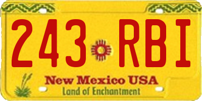 NM license plate 243RBI