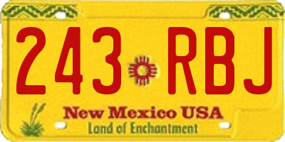 NM license plate 243RBJ