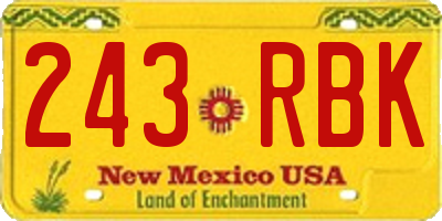 NM license plate 243RBK