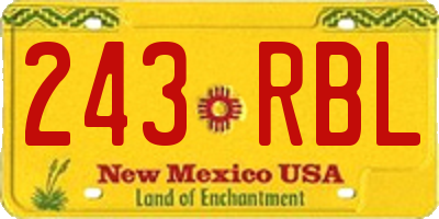 NM license plate 243RBL