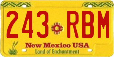 NM license plate 243RBM