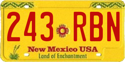 NM license plate 243RBN