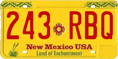 NM license plate 243RBQ