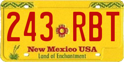 NM license plate 243RBT