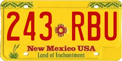 NM license plate 243RBU