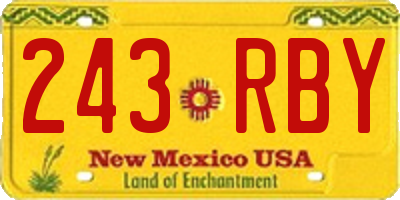 NM license plate 243RBY