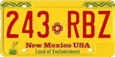 NM license plate 243RBZ