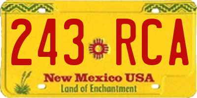 NM license plate 243RCA