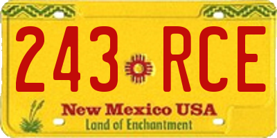 NM license plate 243RCE