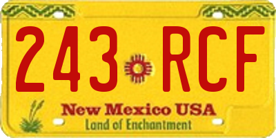 NM license plate 243RCF