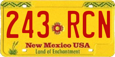 NM license plate 243RCN