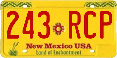NM license plate 243RCP