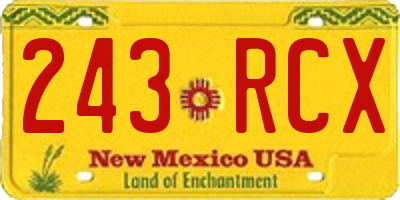 NM license plate 243RCX