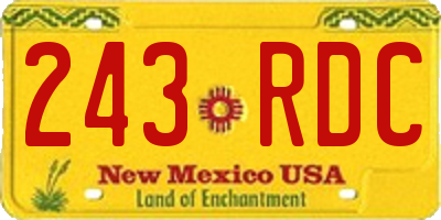 NM license plate 243RDC