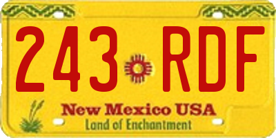 NM license plate 243RDF