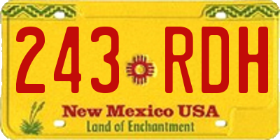 NM license plate 243RDH