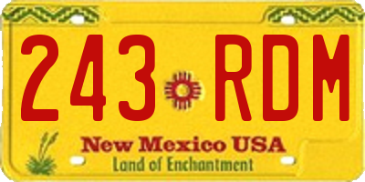 NM license plate 243RDM