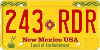 NM license plate 243RDR