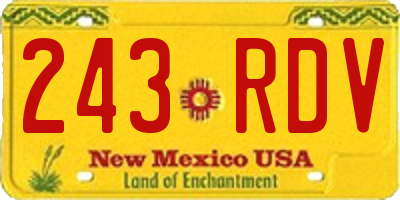NM license plate 243RDV