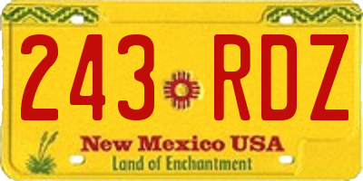 NM license plate 243RDZ