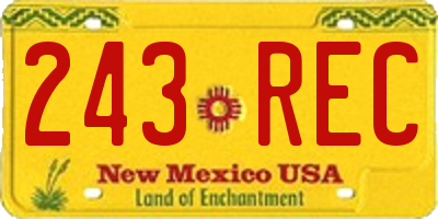 NM license plate 243REC