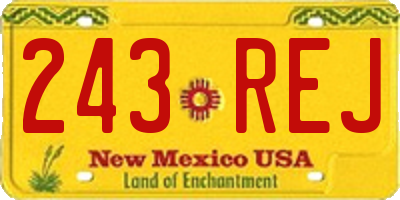NM license plate 243REJ