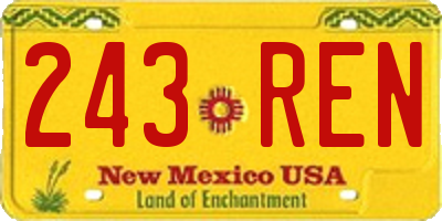 NM license plate 243REN