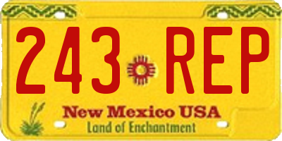 NM license plate 243REP