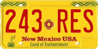 NM license plate 243RES