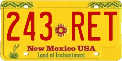 NM license plate 243RET