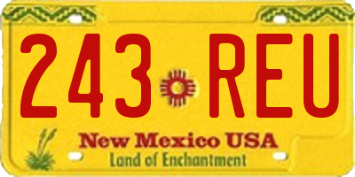 NM license plate 243REU