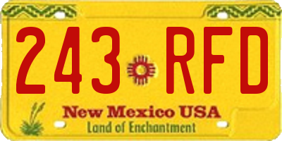 NM license plate 243RFD