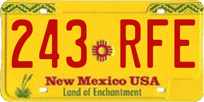 NM license plate 243RFE