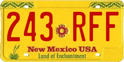NM license plate 243RFF