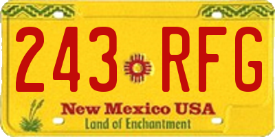 NM license plate 243RFG