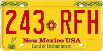 NM license plate 243RFH