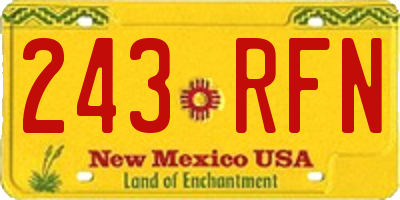 NM license plate 243RFN