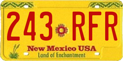 NM license plate 243RFR