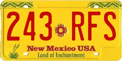 NM license plate 243RFS