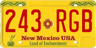 NM license plate 243RGB