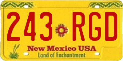 NM license plate 243RGD