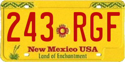 NM license plate 243RGF